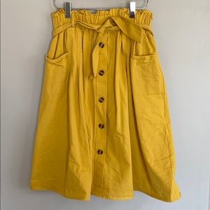 Button down yellow skirt
